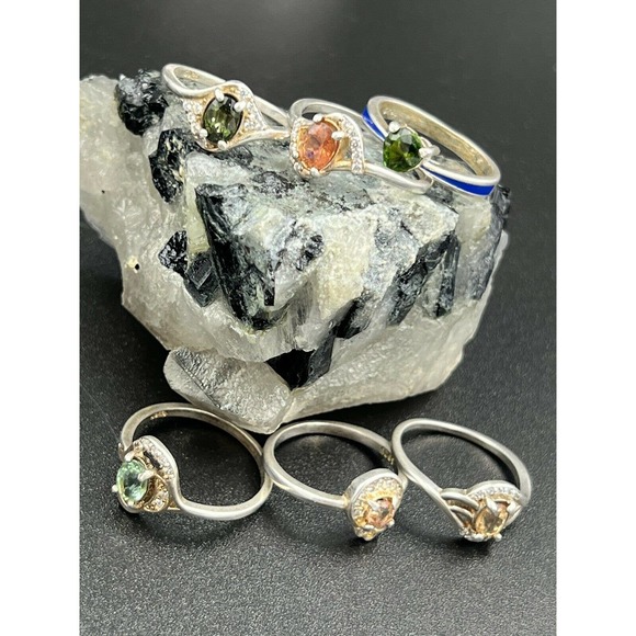 6x Tourmaline Natural Gemstone Rings You Will Get Six Ring Bulk Sell #JWY1 - Picture 6 of 12